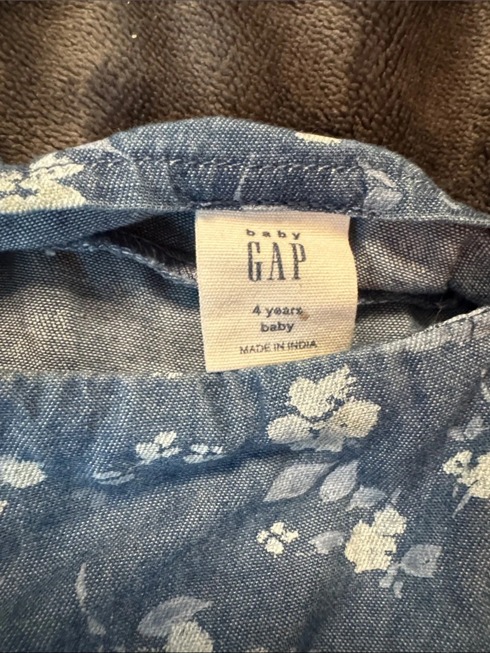 GAP Blue Floral Puff-Sleeve Cotton Dress